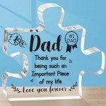Personalized Acrylic Puzzle Plaque for Dad