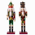 Wooden Nutcracker Christmas Decorations - 2 Pack