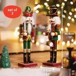 Wooden Nutcracker Christmas Decorations - 2 Pack