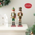Wooden Nutcracker Christmas Decorations - 2 Pack