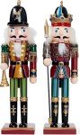 2-Piece Wooden Nutcracker Soldier Christmas Decorations