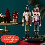 2-Piece Wooden Nutcracker Soldier Christmas Decorations