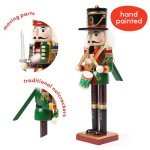 Wooden Nutcracker Christmas Decorations - 2 Pack