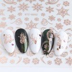 Rose Gold Snowflake Christmas Nail Art Stickers