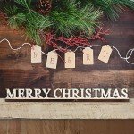 Rustic Merry Christmas Wooden Tabletop Sign