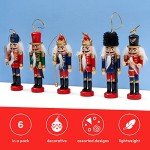 6 PC Nutcracker Wooden Christmas Ornaments Set