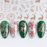 Rose Gold Snowflake Christmas Nail Art Stickers