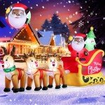Black Santa Sleigh with Reindeers Christmas Inflatable