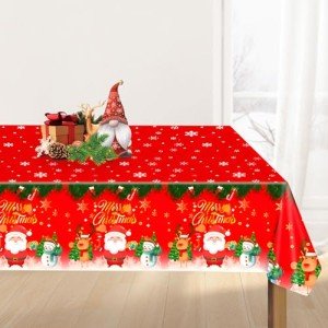 Festive Rectangular Christmas Tablecloth - 54x108 Inches