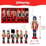 6 PC Nutcracker Wooden Christmas Ornaments Set
