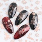 Rose Gold Snowflake Christmas Nail Art Stickers