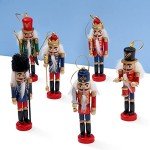 6 PC Nutcracker Wooden Christmas Ornaments Set