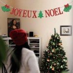 Christmas Party Banner with Red & Green Glitter