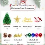 2ft Mini Christmas Tree with 50 DIY Decorations