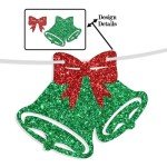 Christmas Party Banner with Red & Green Glitter