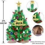 2ft Mini Christmas Tree with 50 DIY Decorations