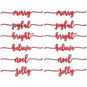 12-Piece Christmas Word Cutout Decor Set