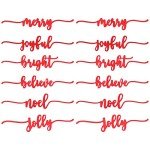 12-Piece Christmas Word Cutout Decor Set
