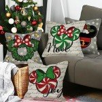 Christmas Gray Throw Pillow Covers Set of 4