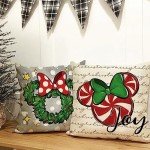 Christmas Gray Throw Pillow Covers Set of 4