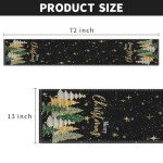 Black and Gold Christmas Table Runner – 13"x72