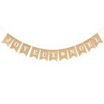 Rustic Joyeux Noel Burlap Christmas Banner