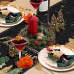 Black and Gold Christmas Table Runner – 13"x72