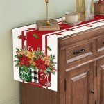 Merry Christmas Table Runner, 13x72 Inch Decor