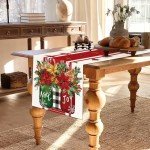 Merry Christmas Table Runner, 13x72 Inch Decor