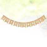 Rustic Joyeux Noel Burlap Christmas Banner