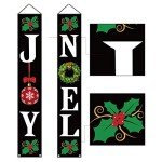 Joy Noel Christmas Door Hanging Banner Sign