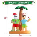 Hula Santa and Reindeer Beach Inflatable Decoration