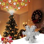 Light-Up Snowflake Christmas Tree Topper with Projector