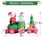 6FT Inflatable Santa & Snowman Train Decor