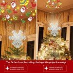 Light-Up Snowflake Christmas Tree Topper with Projector