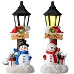 2 Pack Christmas Table Decorations: Cardinal & Snowman