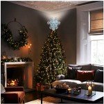 Light-Up Snowflake Christmas Tree Topper with Projector
