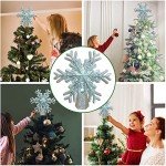 Light-Up Snowflake Christmas Tree Topper with Projector