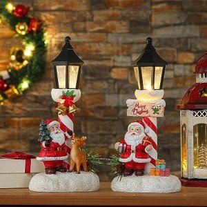 Red Cardinal LED Lamppost Christmas Table Decor