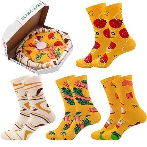 Funny Pizza Socks for Secret Santa Gifts