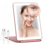 LED Lighted Travel Makeup Mirror for Her