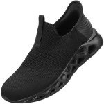 Men's Hands-Free Slip-On Walking Sneakers - Black