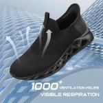 Men's Hands-Free Slip-On Walking Sneakers - Black