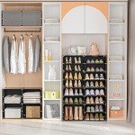 8-Tier Shoe Rack for Entryway Storage (Black)