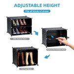 8-Tier Shoe Rack for Entryway Storage (Black)