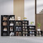 8-Tier Shoe Rack for Entryway Storage (Black)