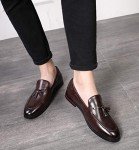 Brown Casual Leather Loafers for Men