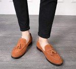 Men's Casual Slip-On Suede Loafers - Tan