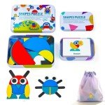 Wooden Animal Pattern Blocks Puzzle for Kids