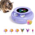 ORSDA 2-in-1 Auto Cat Toy with Feather Attachments